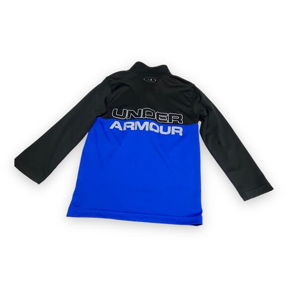 Under Armour Boys Pullover Size 4 Blue Black Quarter Zip Lightweight - Picture 4 of 12